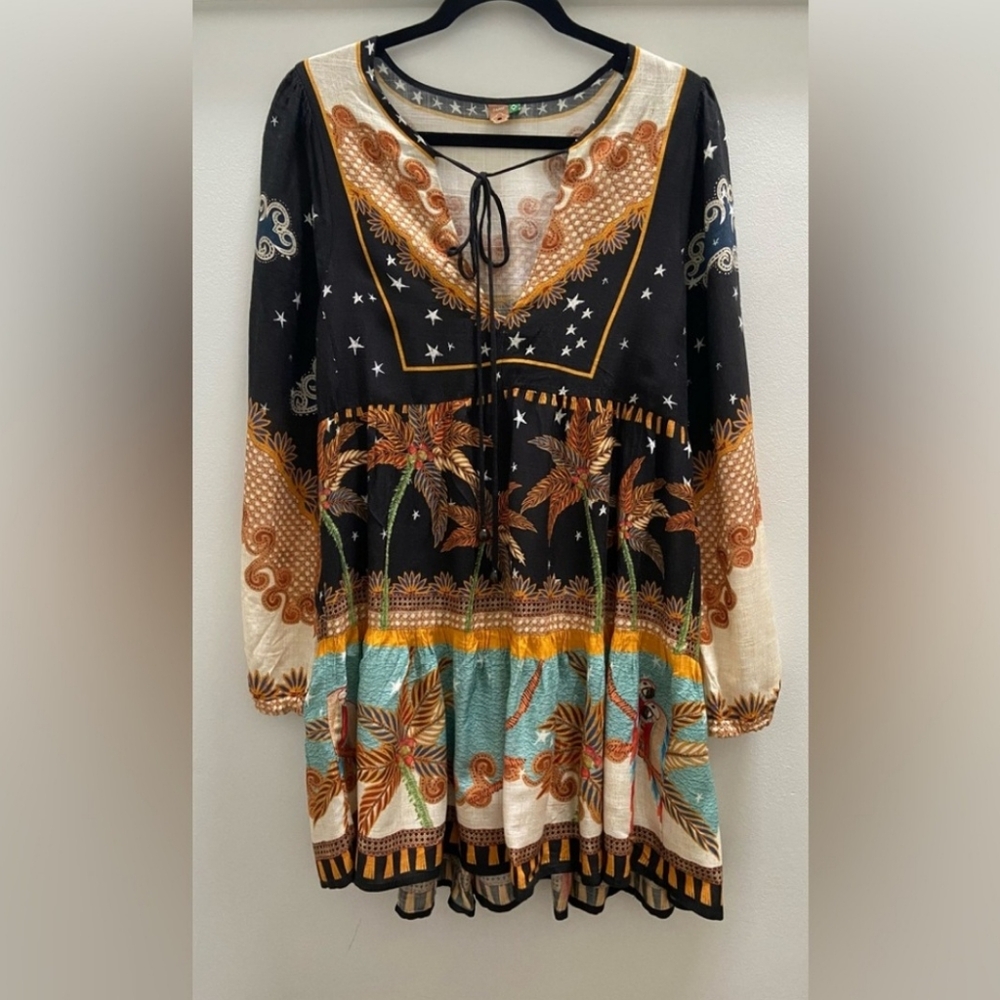 🌟 Host Pick 🌟 Farm Rio Boho Floral Print Mini Dress Size S